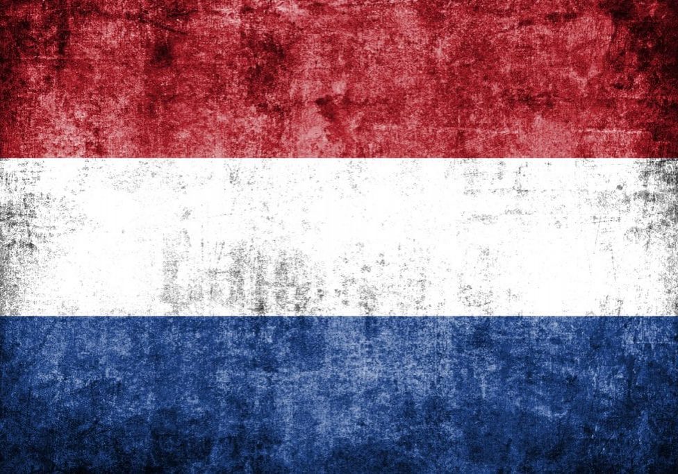 Dutch flag. Grunge background.