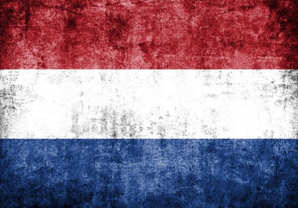 Dutch flag. Grunge background.